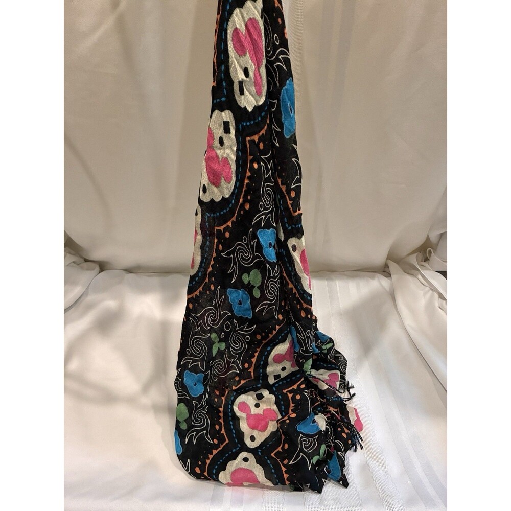 Disney Mickey Women’s Woven Polyester Floral Rectangle Scarf 64”